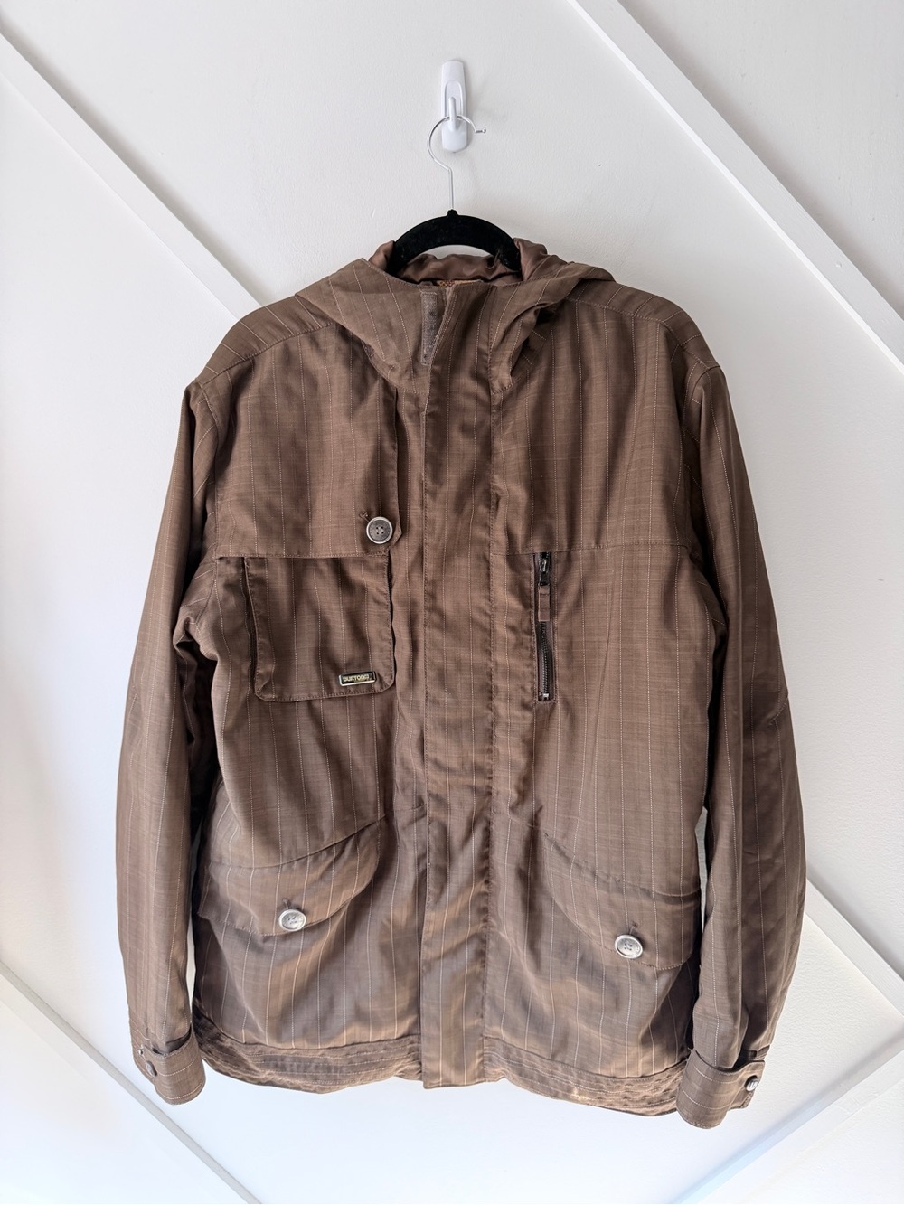 Vintage Burton Esquire Snowboard Jacket M | Brown Hooded Ski Snow Winter Y2K